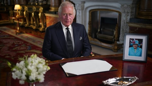 King Charles III delivers his televised address, paying tribute to his late mother