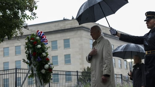 US President Joe Biden at the 9/11 Pentagon Memorial in Arlington, Virginia