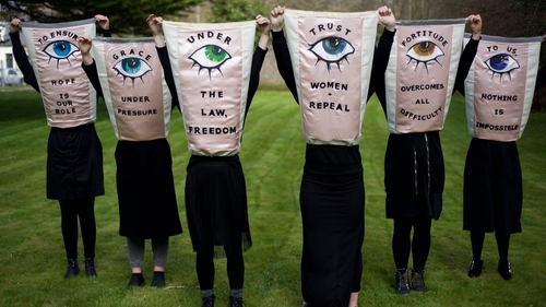 Rachel Fallon's Aprons of Power (2018), created as part of The Artists' Campaign to Repeal the Eighth Amendment