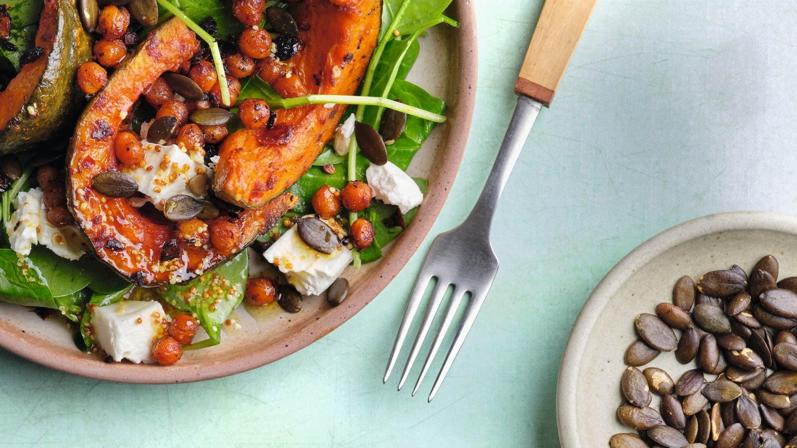 Tom Kerridge's harissaroast pumpkin & feta salad