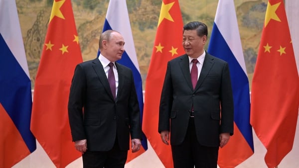 Russian President Vladimir Putin and Chinese President Xi Jinping meeting on 4 February this year