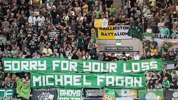 Celtic supporters also displayed a banner insulting the British monarchy
