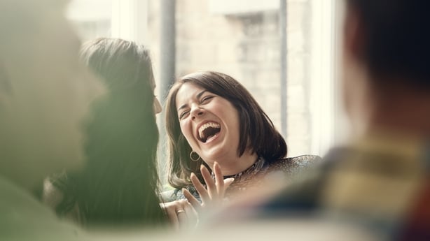 woman laughing