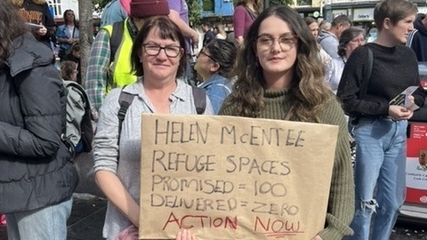 Kate and Edith Busteed at today's rally in Cork