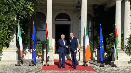 Ministers Riyad Al Maliki and Simon Coveney at their meeting in Dublin today