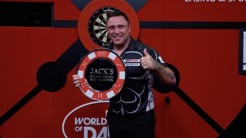 Gerwyn Price with his trophy