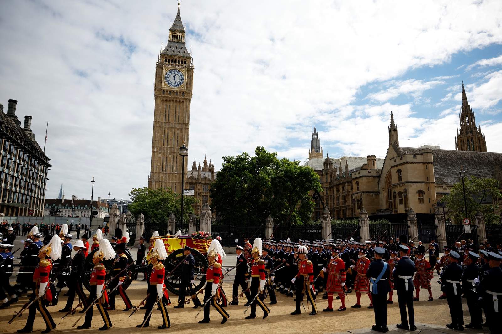 Image - The royal funeral procession passes through London (Sarah Meyssonnier/WPA Pool/Getty)