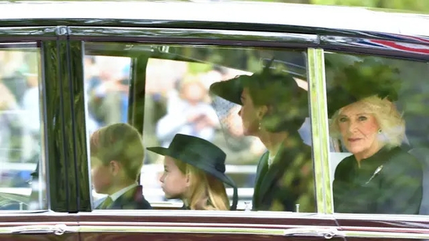 Prince George, Princess Charlotte, the Princess of Wales and the Queen Consort (Anthony Devlin/PA)