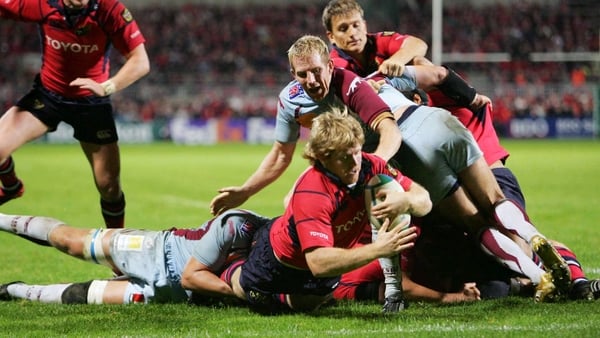 Andi Kyriacou scored his only Munster try against Bourgoin, right under the nose of his future coaching mate Mike Prendergast