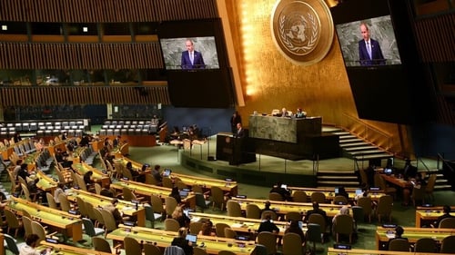In his speech to the UN General Assembly tonight Micheál Martin said 'we have to name what we are seeing'