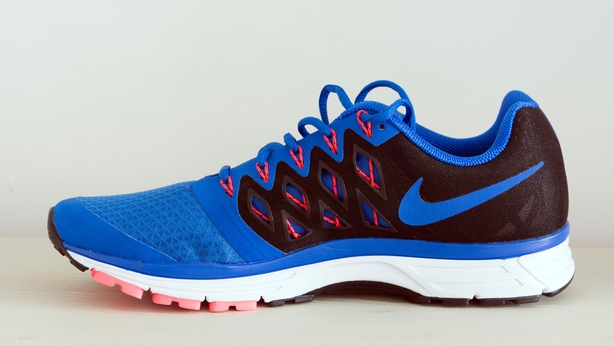 blue running shoes