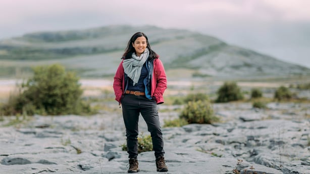 Filming The Island with Liz Bonnin in the Burren, Co Clare. Photograph by Eamon Ward