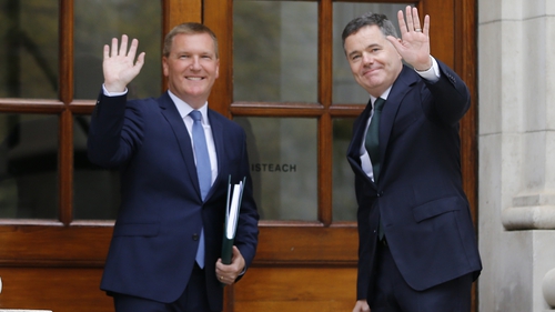 Michael McGrath (L) is due to replace Paschal Donohoe as finance minister