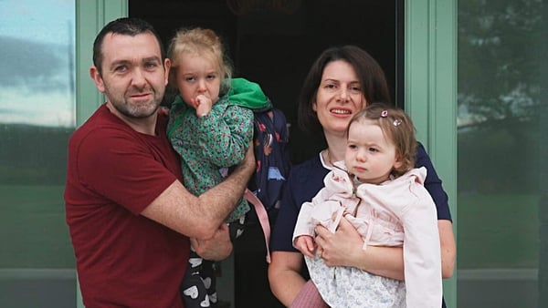 Eileen and Liam Hurley with their two daughters, who attend childcare full-time