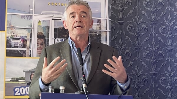 Ryanair Group CEO Michael O'Leary pictured at the launch of a report on the airline's contribution to the Irish economy