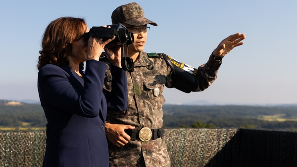 US Vice President Kamala Harris in the Demilitarised Zone today