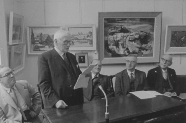 Professor Liam Ó Briain officially opens the Oireachtas Art Exhibition (1962)