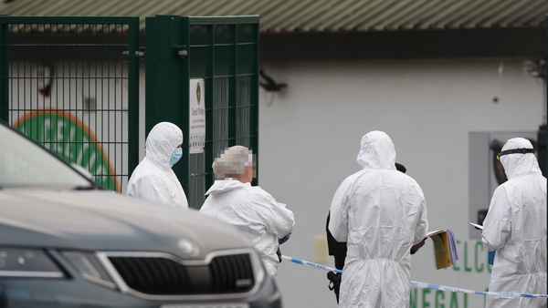 Scenes of crime officers from the PSNI at Donegal Celtic Football Club on Sunday