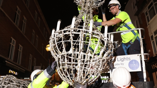 25 streets in Dublin city centre will have energy efficient lighting for the festive season this year