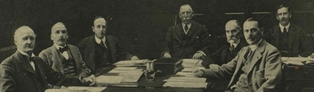 Ulster cabinet meets at Stormont ( James Craig in centre) Photo: Illustrated London News, 14 October 1922