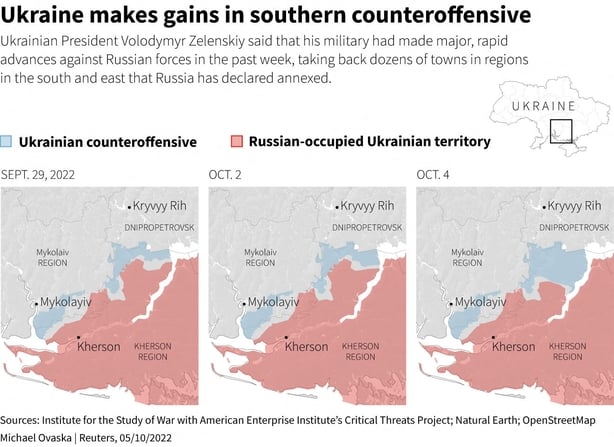 Zelensky Says Nearly 2,500 Sq Km Of Territory Retaken