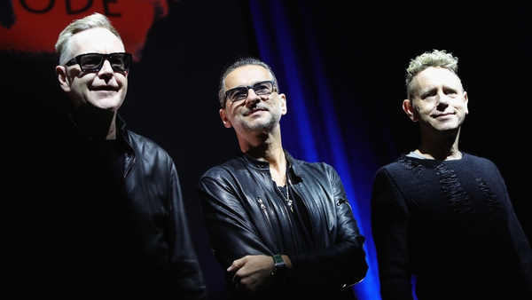 (L-R) Andrew Fletcher, Dave Gahan and Martin Gore in Milan in October 2016