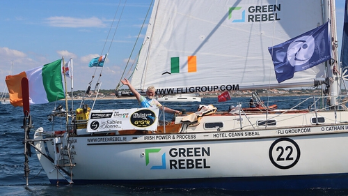 Solo sailor Pat Lawless at the start of his round the world voyage
