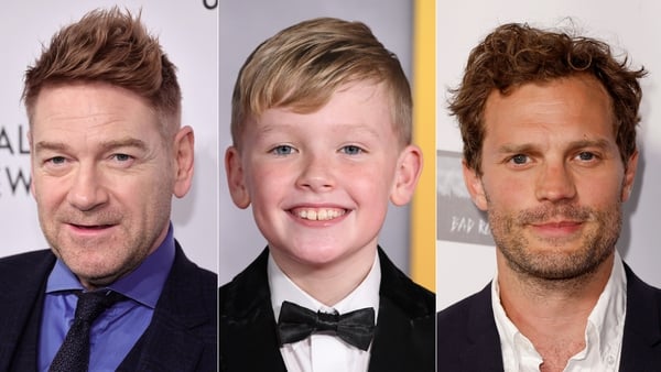 (L-R) Kenneth Branagh, Jude Hill and Jamie Dornan will work together again on Branagh's upcoming Agatha Christie adaptation, A Haunting in Venice.