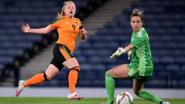 Amber Barrett opens the scoring for Ireland
