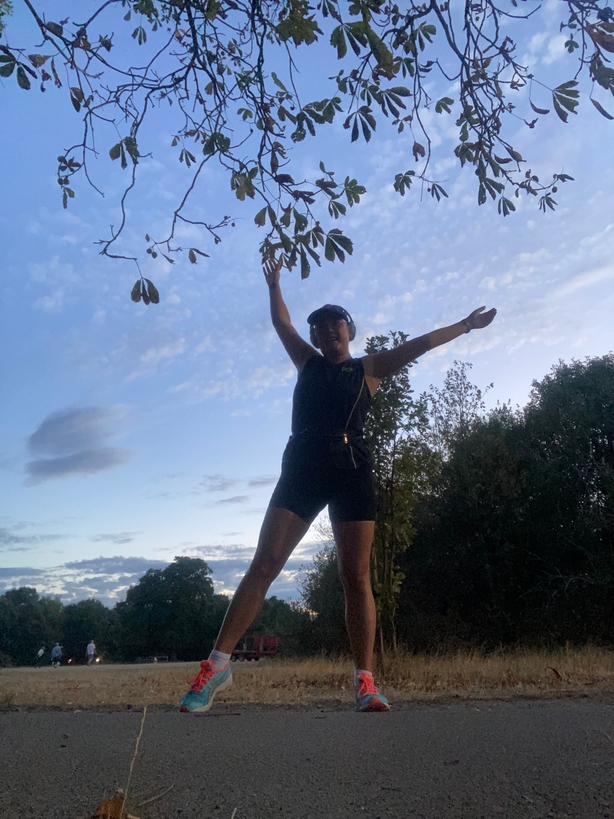 Imy on a training run