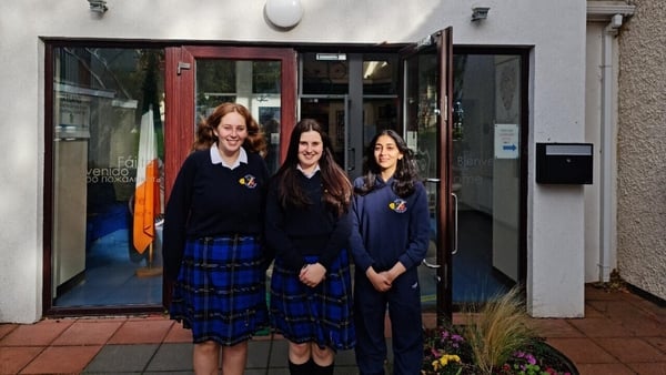 Lizzy Cunningham, Sofia Galstyan and Hafsah Hashmi are pupils at St Raphaela's Secondary school in Dublin