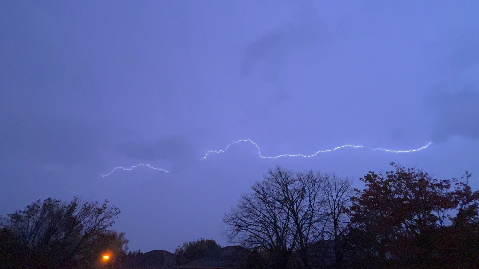 Turbine struck by lightning as storm warning in effect