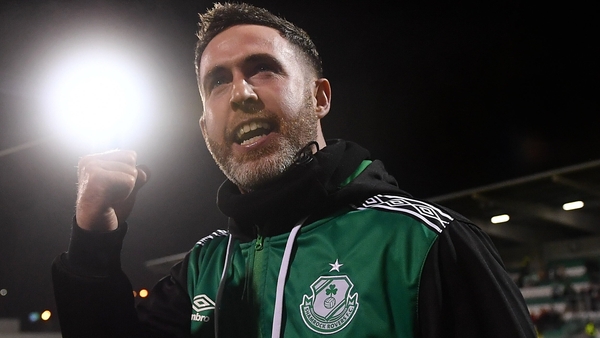 Shamrock Rovers boss Stephen Bradley celebrates after the final whistle