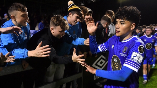 Phoenix Patterson celebrates with Waterford supporters