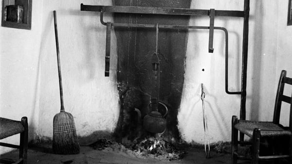 Preparing the hearth for the return of the souls. Photo: Caoimhín Ó Danachair (1940) from The Schools' Collection by Dúchas © National Folklore Collection UCD licensed under CC BY-NC 4.0