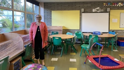 Principal Tonya Hanly in the autism classroom she cannot open, in Our Lady of Lourdes primary school in Dublin 8