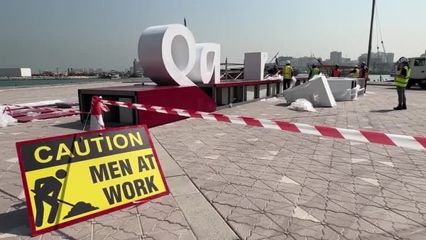 File image of construction work before the 2022 Qatar World Cup