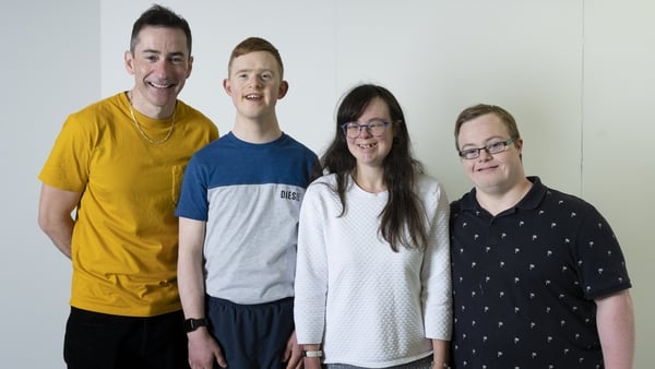 Persona: (L-R) Martin Mcguire with young artists Jack Walshe, Eilish Lee and James O'Connell