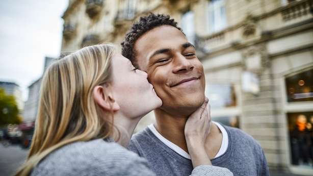 couple smiling happy