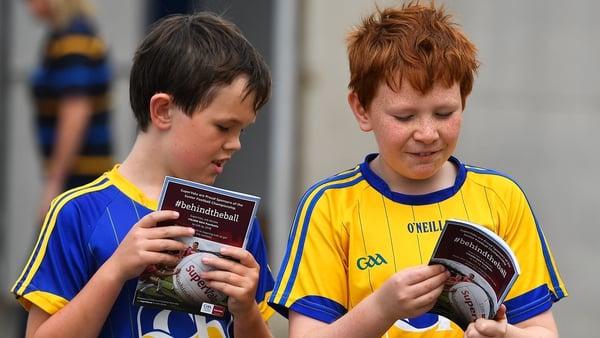 Young fans check out their programmes prior to the All-Ireland Senior Championship Round 4 football match between Roscommon and Armagh at O'Moore Park in Portlaoise in 2018. Photo: Brendan Moran/Sportsfile via Getty Images