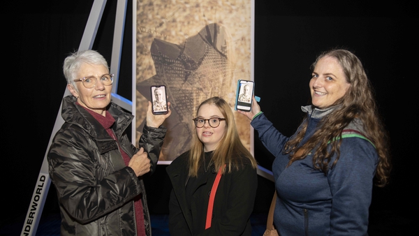 That's Life art maker Aoife King, centre, with her mother Carmel King and sister Dee Everard at the opening of the exhibition