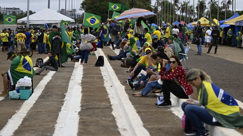 Supporters of Jair Bolsonaro gather to protest against President-elect Luiz Inacio Lula da Silva
