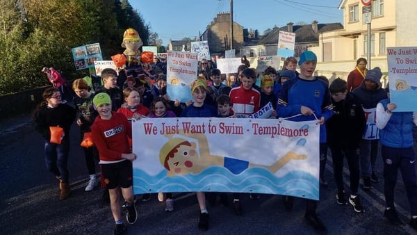 Protestors are calling for the local community to be allowed access once again to the swimming pool at the Garda college