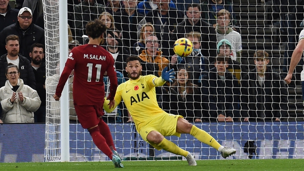 Mo Salah scores his second goal against Spurs
