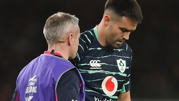 Conor Murray was forced off injured during his 100th appearance for Ireland