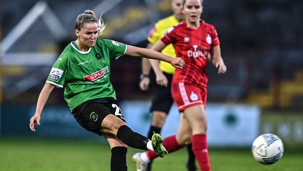 Erin McLaughlin in action for Peamount United against Shelbourne