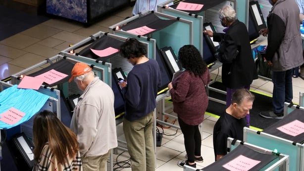 People voting in Las Vegas, Nevada, earlier today