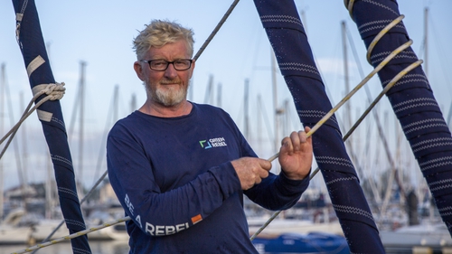 Pat Lawless was amongst the leaders, sailing in fourth place in the south Atlantic, when a part on his self-steering equipment broke (Pics: Kieran Ryan-Benson)
