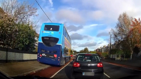 The bus was filmed driving along a footpath and cycle lane