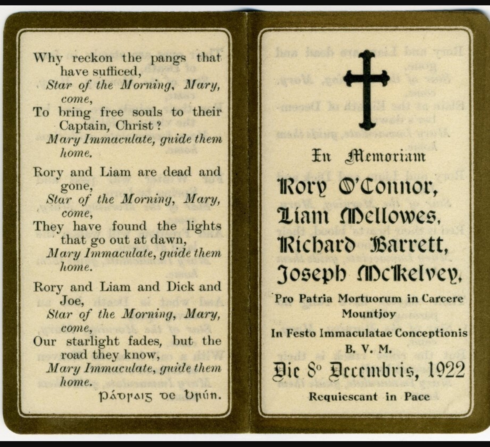 Image - IN MEMORIAM. Credit: Military Archives.